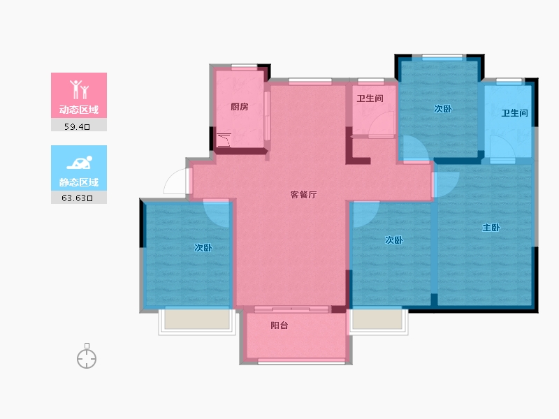 江苏省-徐州市-鼓楼紫云府-110.01-户型库-动静分区