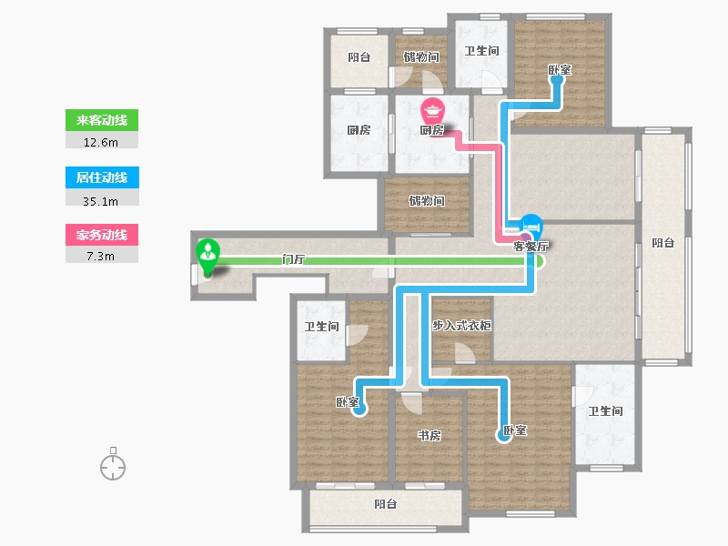 浙江省-杭州市-天都城天熙公馆-212.55-户型库-动静线