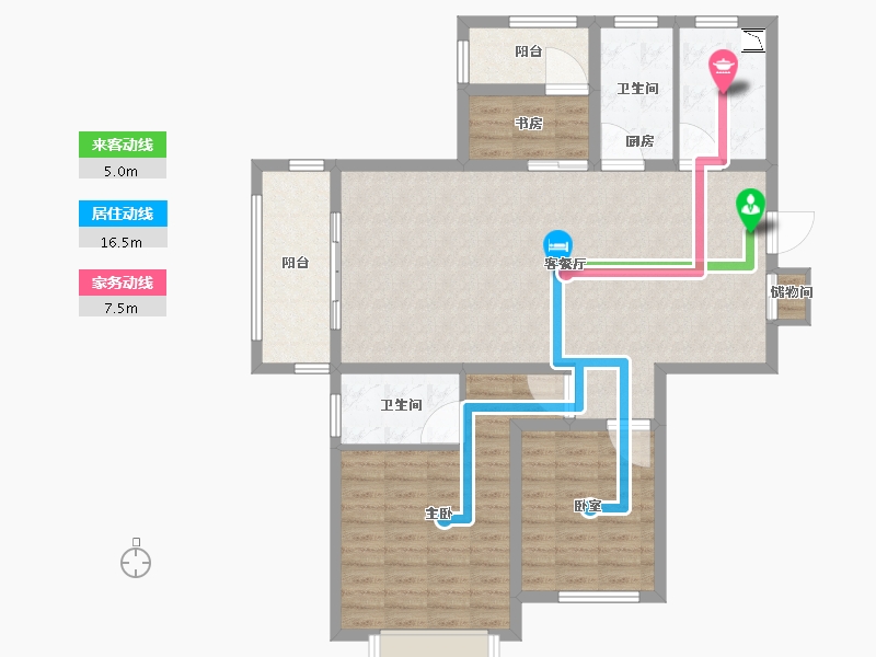 江苏省-无锡市-复地公园城邦达令港-104.01-户型库-动静线