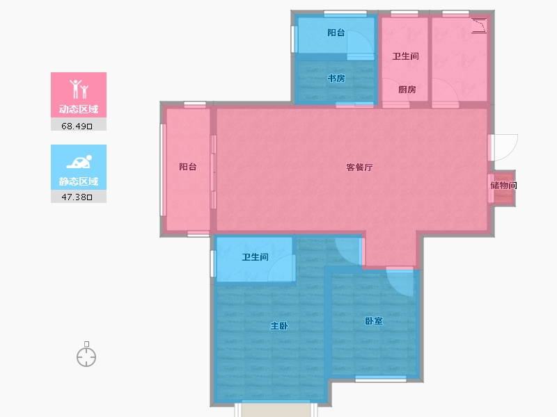 江苏省-无锡市-复地公园城邦达令港-104.01-户型库-动静分区