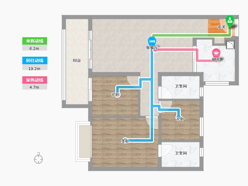 江苏省-南京市-雅居乐雅郡兰庭-84.00-户型库-动静线