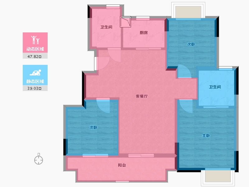 江苏省-南通市-卓越悦宸-78.00-户型库-动静分区