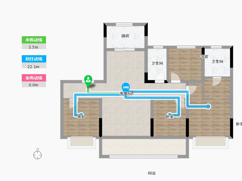 浙江省-杭州市-世茂璀璨澜庭-106.00-户型库-动静线