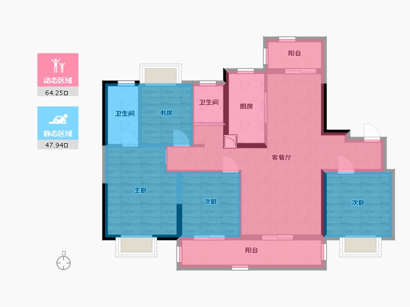 江苏省-南通市-碧桂园颐和江山-99.99-户型库-动静分区