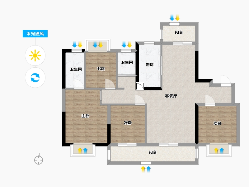 江苏省-南通市-碧桂园颐和江山-99.99-户型库-采光通风