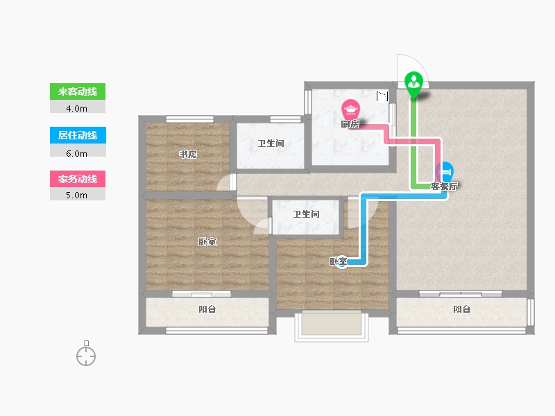 江苏省-宿迁市-朗诗蔚蓝·宸雅-92.00-户型库-动静线