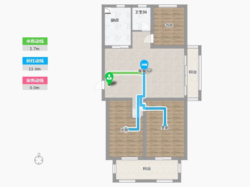 江苏省-淮安市-香格里拉花园-89.60-户型库-动静线