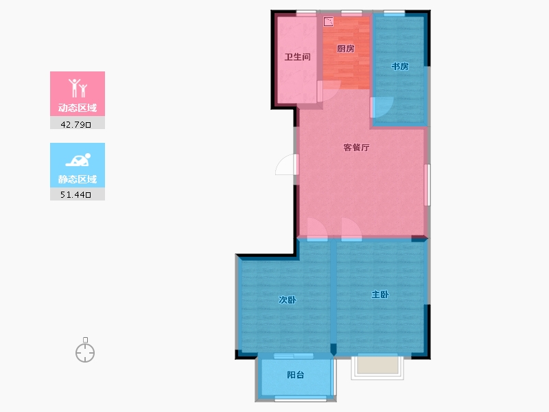 江苏省-淮安市-银河湾-84.00-户型库-动静分区