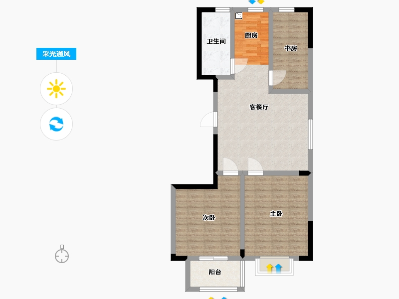 江苏省-淮安市-银河湾-84.00-户型库-采光通风