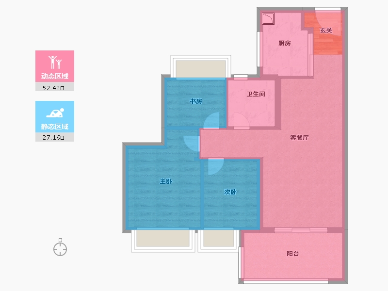 江苏省-南京市-雅居乐雅郡兰庭-71.00-户型库-动静分区