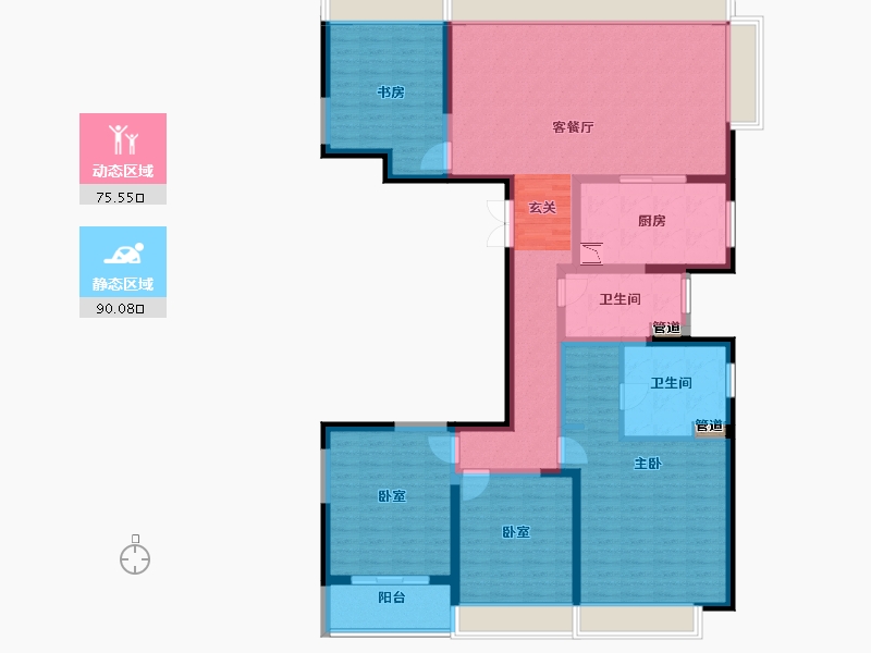 江苏省-苏州市-富力·天禧院-149.00-户型库-动静分区