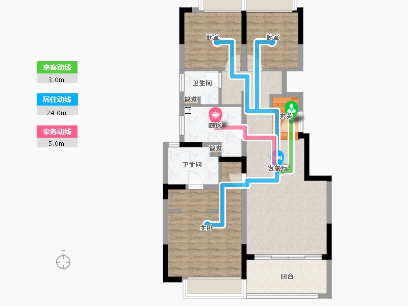 江苏省-苏州市-富力·天禧院-87.01-户型库-动静线