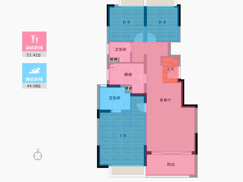 江苏省-苏州市-富力·天禧院-87.01-户型库-动静分区