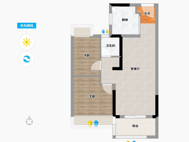 江苏省-南京市-望江悦府-60.00-户型库-采光通风