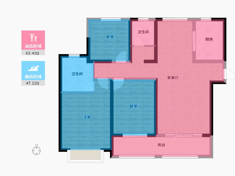 江苏省-南京市-绿地玉晖-98.01-户型库-动静分区