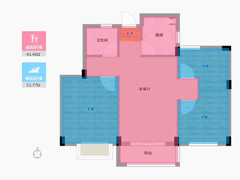 浙江省-台州市-国强江南宁溪-66.00-户型库-动静分区