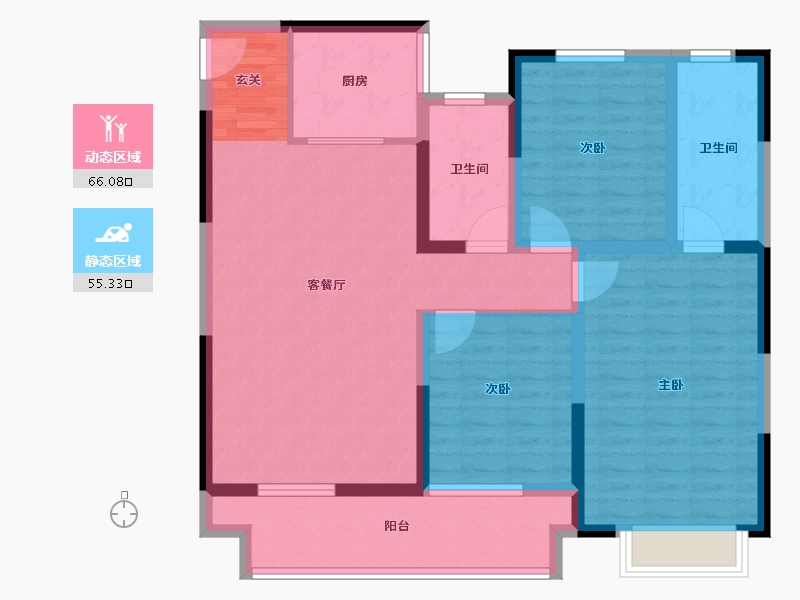 江苏省-苏州市-太湖朗峯-109.00-户型库-动静分区