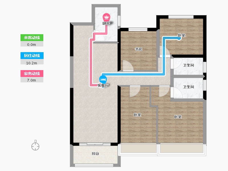 江苏省-宿迁市-黄金时代-106.00-户型库-动静线