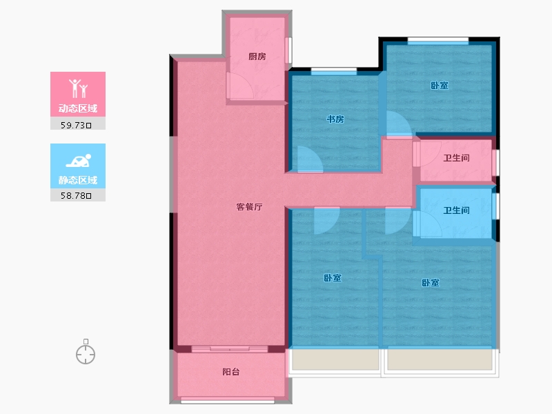 江苏省-宿迁市-黄金时代-106.00-户型库-动静分区