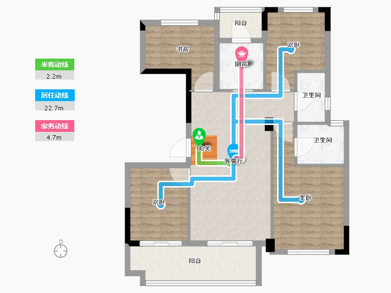 浙江省-台州市-新河首府壹号-98.75-户型库-动静线