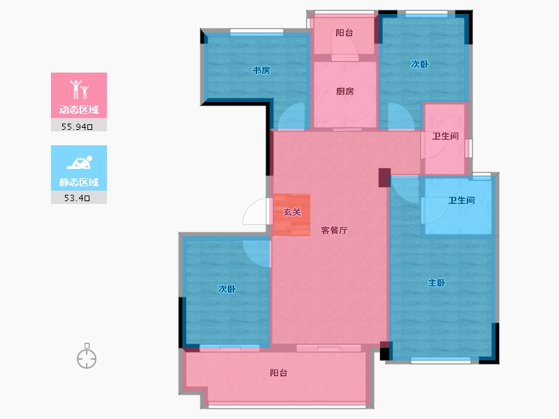 浙江省-台州市-新河首府壹号-98.75-户型库-动静分区