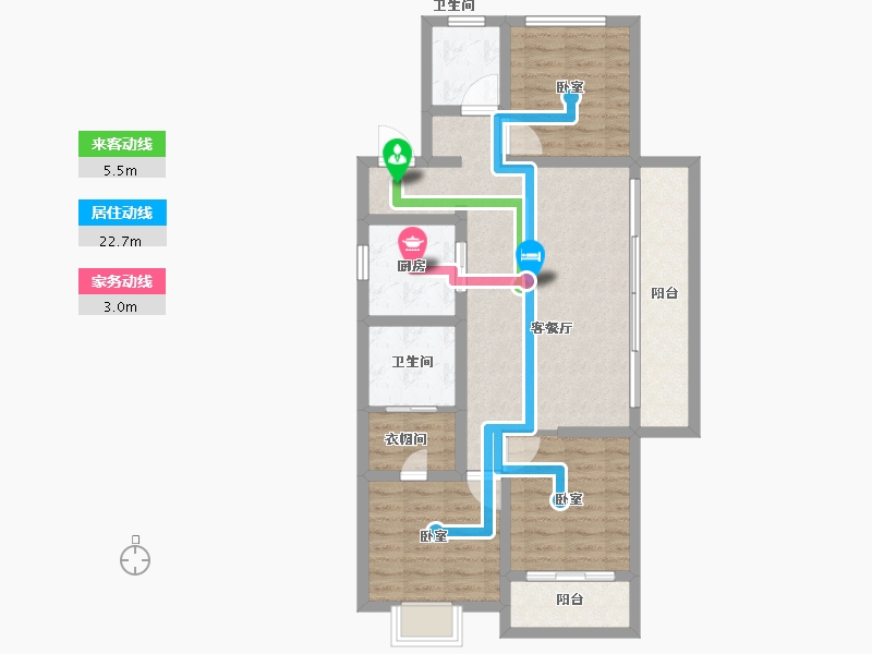 浙江省-杭州市-世茂璀璨澜庭-87.50-户型库-动静线