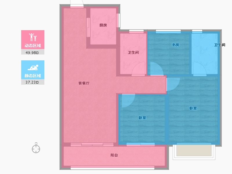 浙江省-杭州市-世茂璀璨澜庭-77.99-户型库-动静分区