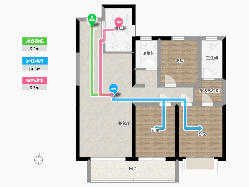 山西省-太原市-太原绿地城-89.95-户型库-动静线