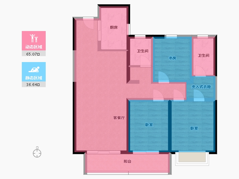 山西省-太原市-太原绿地城-89.95-户型库-动静分区