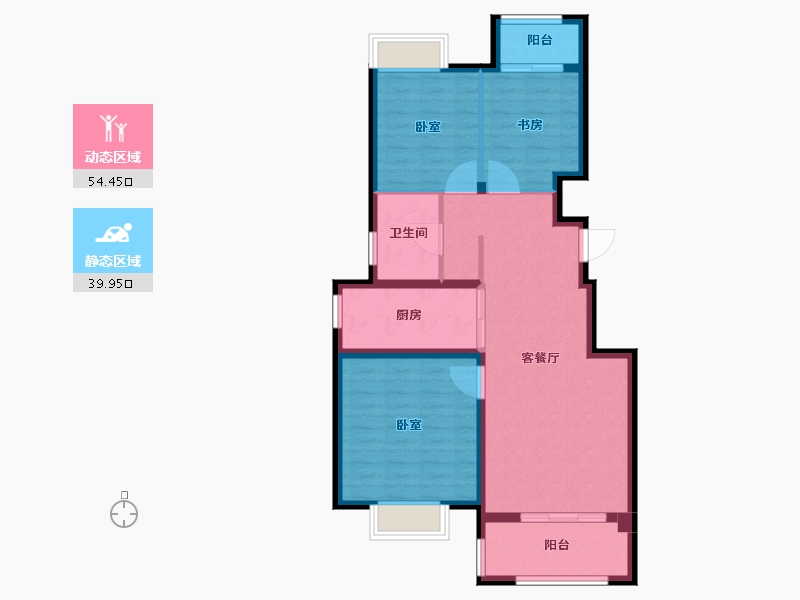 江苏省-无锡市-复地公园城邦达令港-84.71-户型库-动静分区