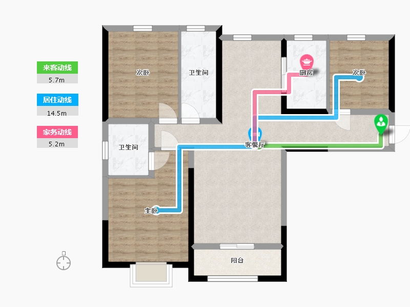 青海省-西宁市-紫御蘭庭-90.77-户型库-动静线