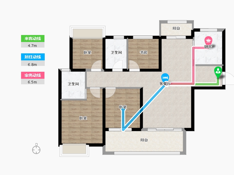 江苏省-盐城市-中昂玥府-105.00-户型库-动静线