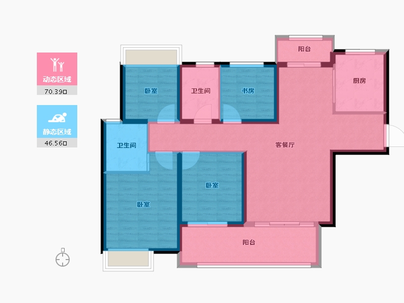 江苏省-盐城市-中昂玥府-105.00-户型库-动静分区