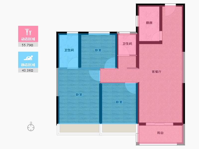 江苏省-宿迁市-黄金时代-88.20-户型库-动静分区