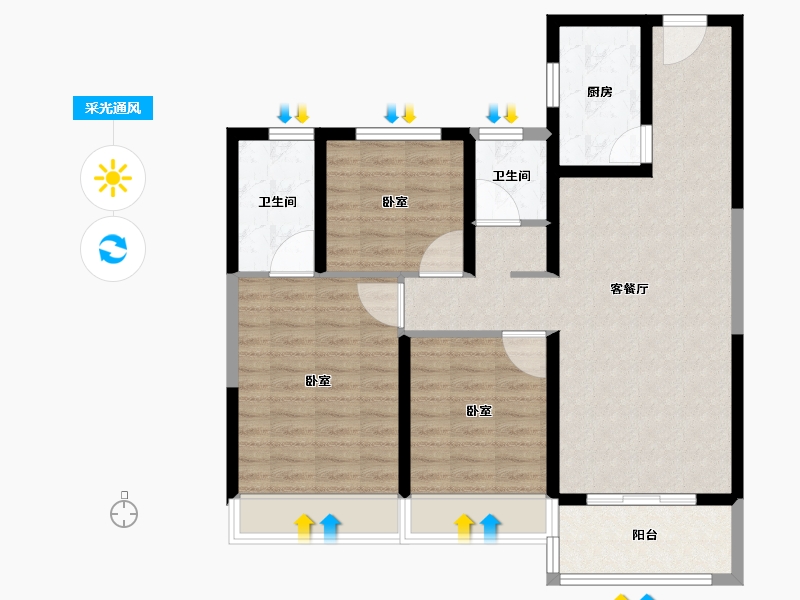 江苏省-宿迁市-黄金时代-88.20-户型库-采光通风