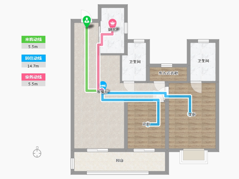 江苏省-南通市-阳光城海悦府-84.00-户型库-动静线