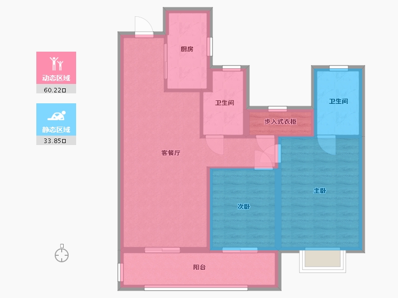 江苏省-南通市-阳光城海悦府-84.00-户型库-动静分区