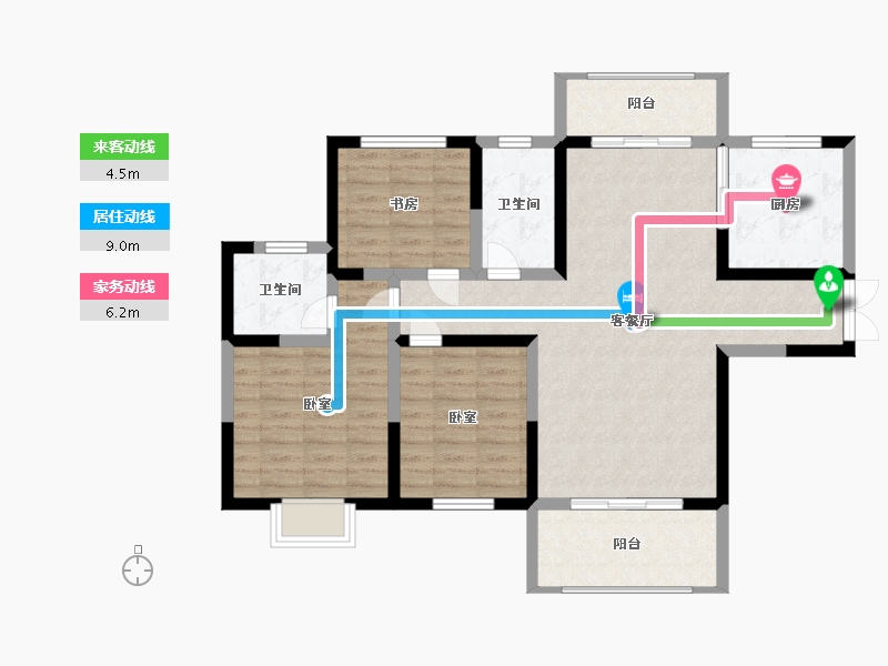 江苏省-盐城市-东台恒大翡翠龙庭-96.00-户型库-动静线