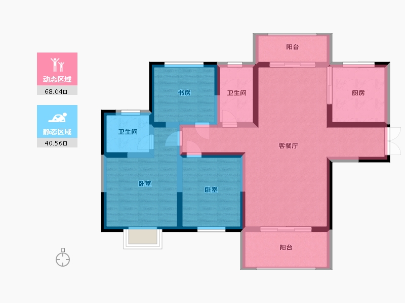 江苏省-盐城市-东台恒大翡翠龙庭-96.00-户型库-动静分区