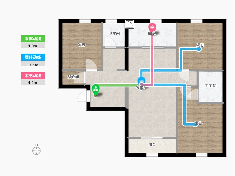 北京-北京市-通成家园-79.33-户型库-动静线