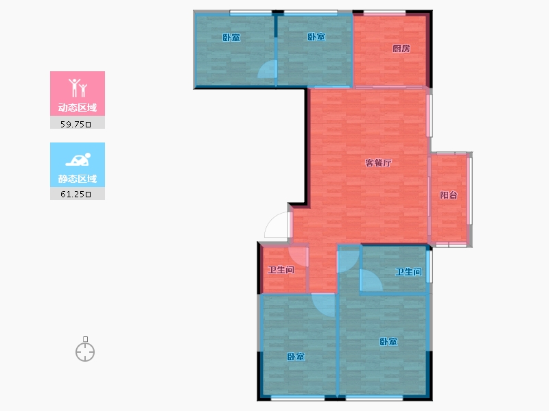 浙江省-宁波市-荣安观江园2期-111.97-户型库-动静分区