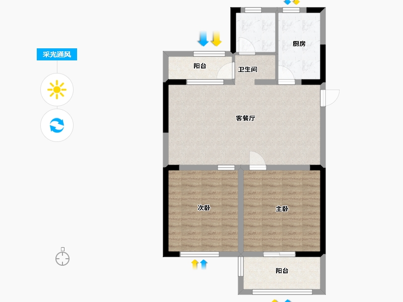 江苏省-淮安市-香格里拉花园-78.39-户型库-采光通风