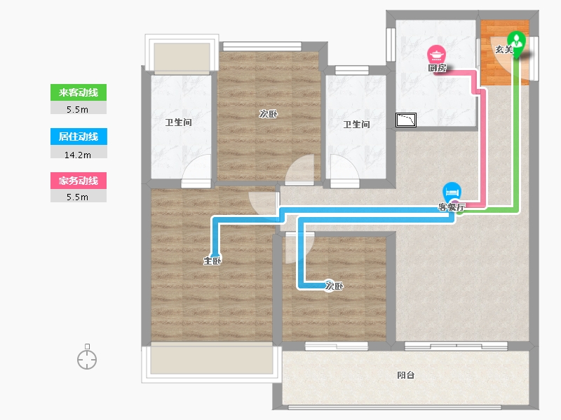 江苏省-南京市-都会诚品-84.01-户型库-动静线