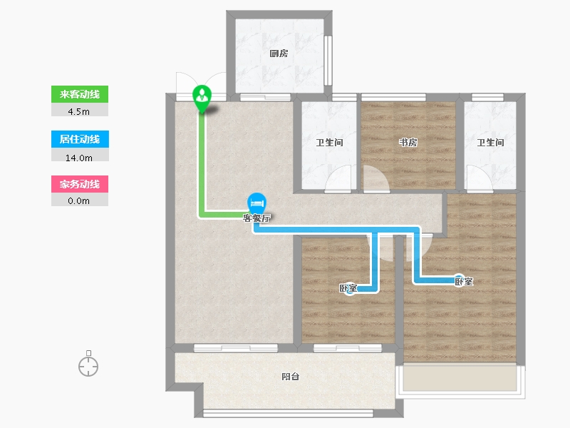 江苏省-宿迁市-华莱书香水韵-88.62-户型库-动静线