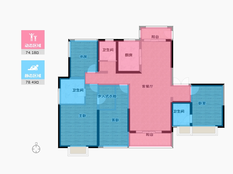 江苏省-南京市-绿地玉晖-136.00-户型库-动静分区