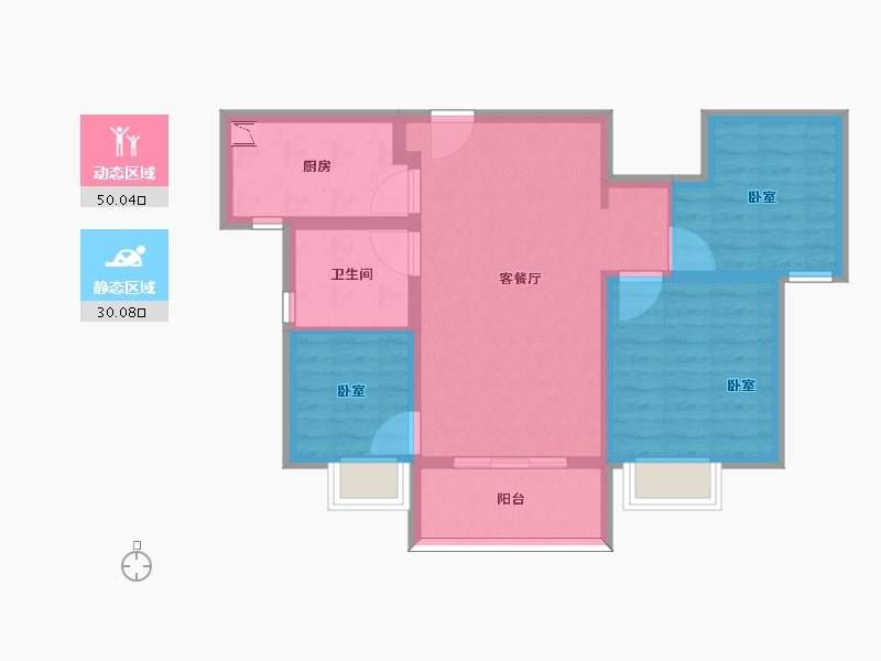 江苏省-南京市-禹洲吉庆里-70.99-户型库-动静分区