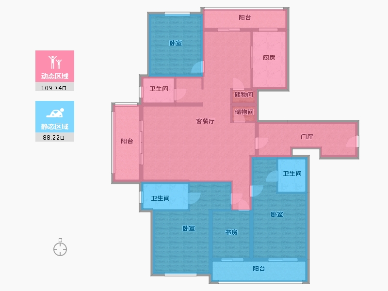 浙江省-杭州市-天都城天熙公馆-177.20-户型库-动静分区