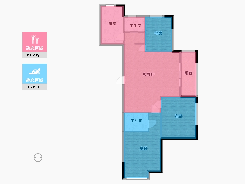 江苏省-淮安市-丽景铂郡-94.90-户型库-动静分区