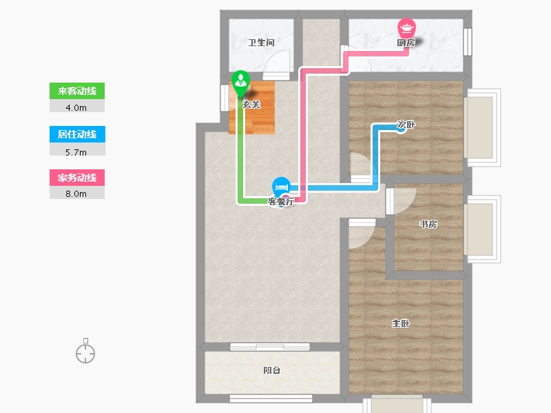 陕西省-宝鸡市-盈泰·翡翠锦城-75.00-户型库-动静线