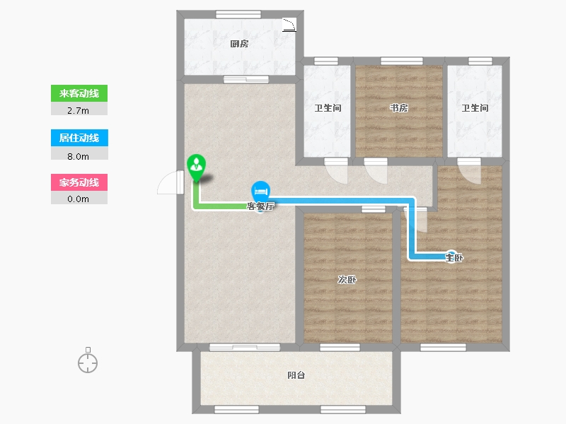 江苏省-淮安市-香格里拉花园-97.60-户型库-动静线